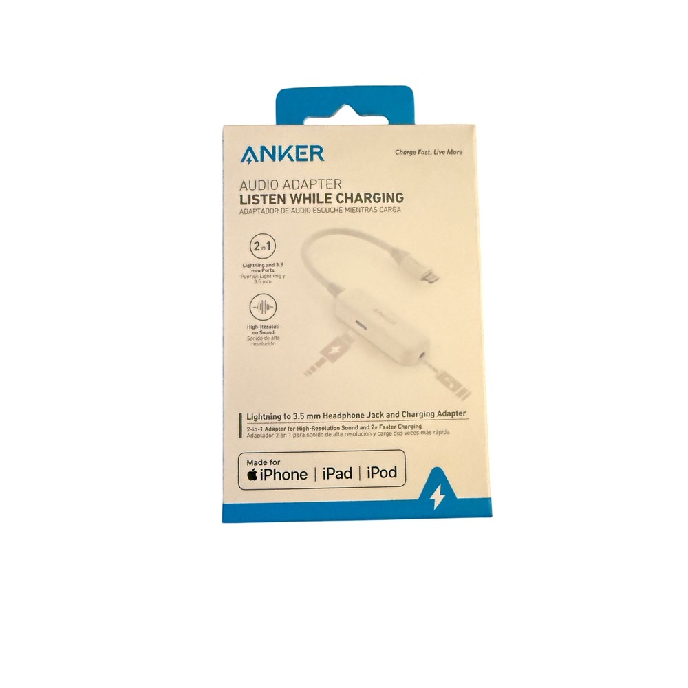 Anker Lightning to 3.5mm Audio Adapter with Charging for iPhone iPad iPod
